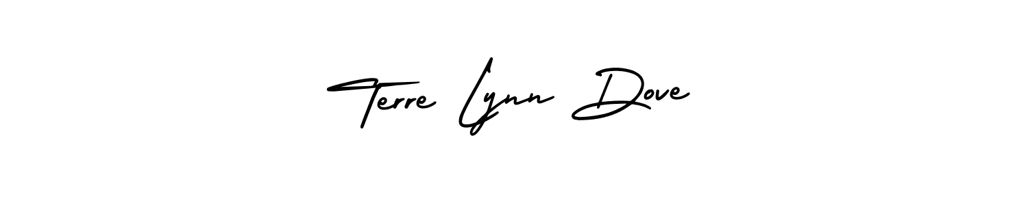 You should practise on your own different ways (AmerikaSignatureDemo-Regular) to write your name (Terre Lynn Dove) in signature. don't let someone else do it for you. Terre Lynn Dove signature style 3 images and pictures png