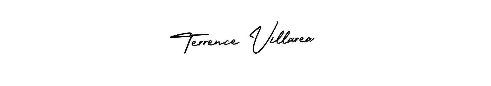 You should practise on your own different ways (AmerikaSignatureDemo-Regular) to write your name (Terrence Villarea) in signature. don't let someone else do it for you. Terrence Villarea signature style 3 images and pictures png