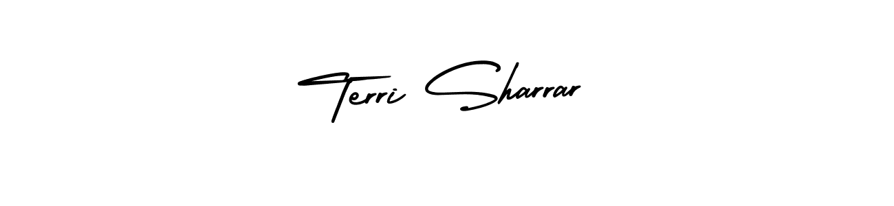 You should practise on your own different ways (AmerikaSignatureDemo-Regular) to write your name (Terri Sharrar) in signature. don't let someone else do it for you. Terri Sharrar signature style 3 images and pictures png