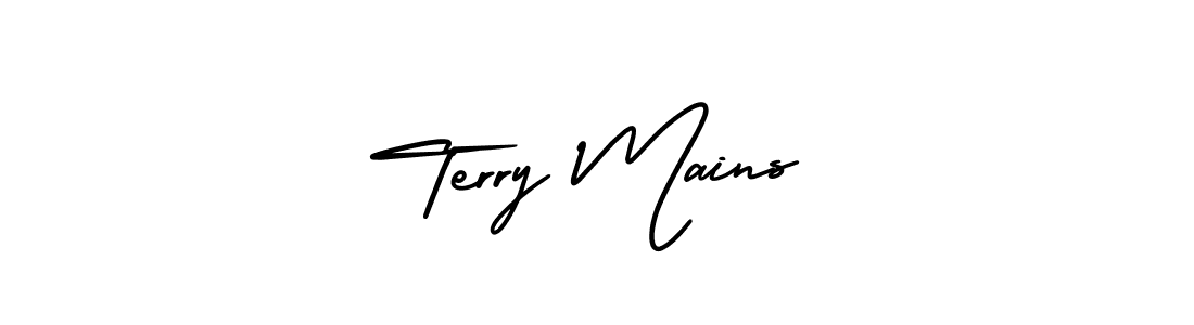 AmerikaSignatureDemo-Regular is a professional signature style that is perfect for those who want to add a touch of class to their signature. It is also a great choice for those who want to make their signature more unique. Get Terry Mains name to fancy signature for free. Terry Mains signature style 3 images and pictures png