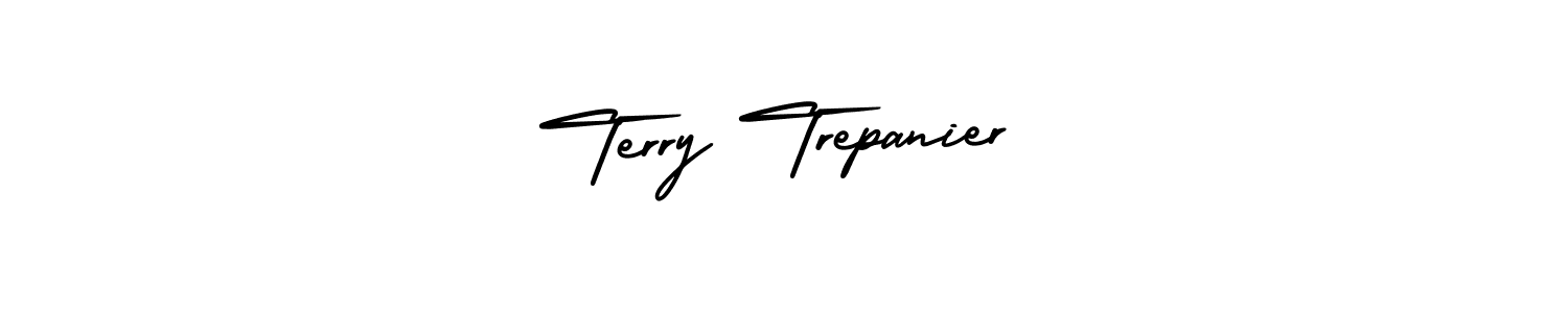 AmerikaSignatureDemo-Regular is a professional signature style that is perfect for those who want to add a touch of class to their signature. It is also a great choice for those who want to make their signature more unique. Get Terry Trepanier name to fancy signature for free. Terry Trepanier signature style 3 images and pictures png