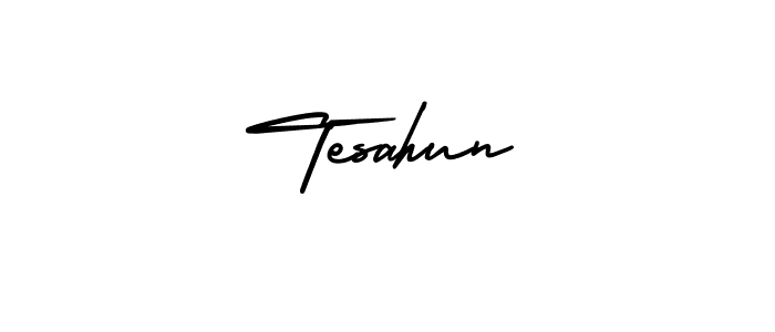 Make a beautiful signature design for name Tesahun. With this signature (AmerikaSignatureDemo-Regular) style, you can create a handwritten signature for free. Tesahun signature style 3 images and pictures png