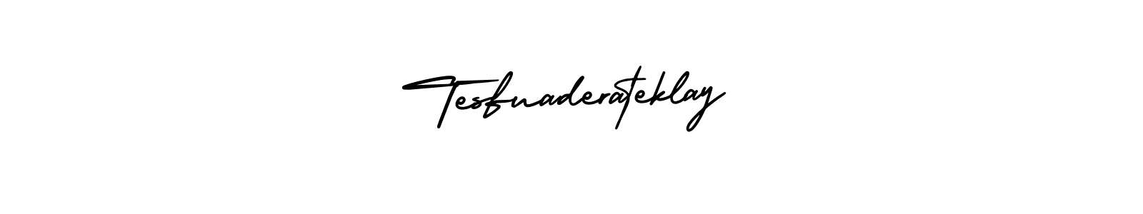 You can use this online signature creator to create a handwritten signature for the name Tesfuaderateklay. This is the best online autograph maker. Tesfuaderateklay signature style 3 images and pictures png