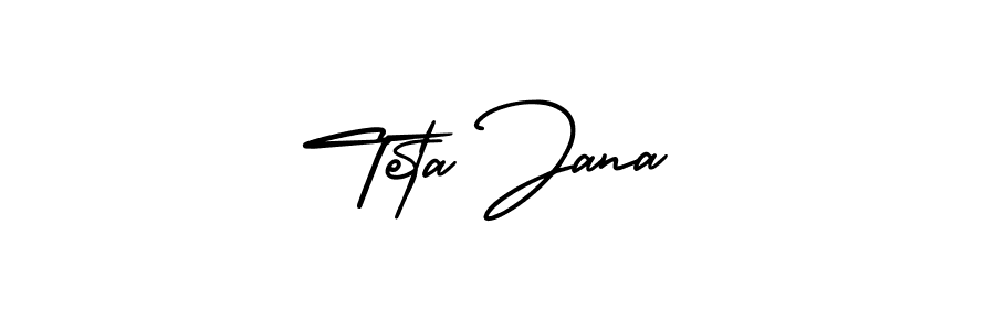 AmerikaSignatureDemo-Regular is a professional signature style that is perfect for those who want to add a touch of class to their signature. It is also a great choice for those who want to make their signature more unique. Get Teta Jana name to fancy signature for free. Teta Jana signature style 3 images and pictures png