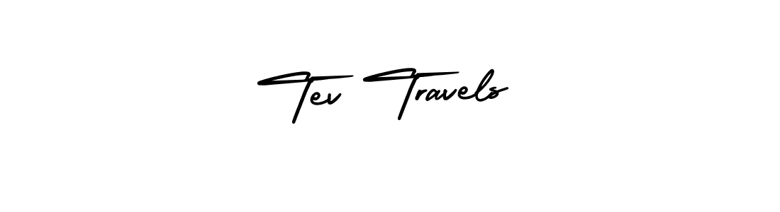 The best way (AmerikaSignatureDemo-Regular) to make a short signature is to pick only two or three words in your name. The name Tev Travels include a total of six letters. For converting this name. Tev Travels signature style 3 images and pictures png