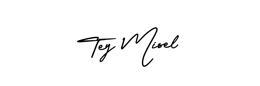 Tey Misel stylish signature style. Best Handwritten Sign (AmerikaSignatureDemo-Regular) for my name. Handwritten Signature Collection Ideas for my name Tey Misel. Tey Misel signature style 3 images and pictures png