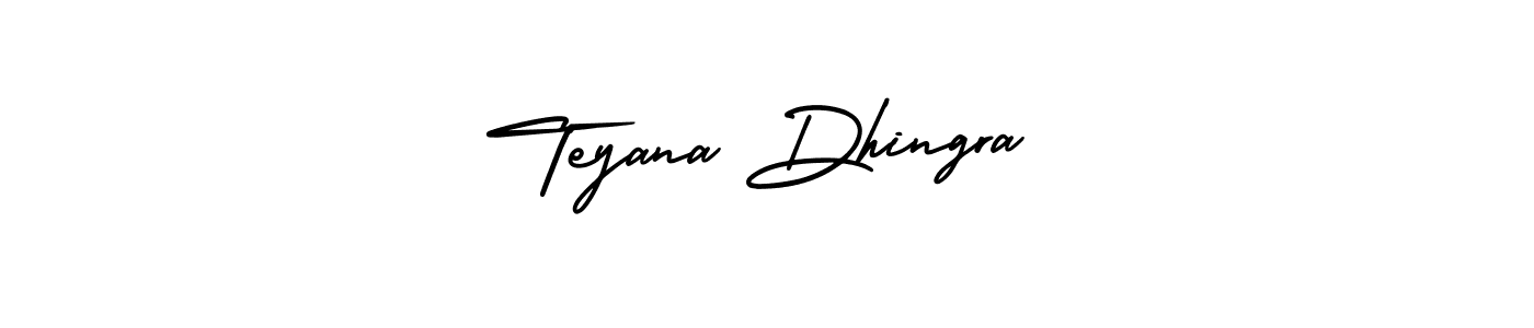 Teyana Dhingra stylish signature style. Best Handwritten Sign (AmerikaSignatureDemo-Regular) for my name. Handwritten Signature Collection Ideas for my name Teyana Dhingra. Teyana Dhingra signature style 3 images and pictures png