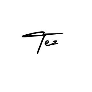 Tez stylish signature style. Best Handwritten Sign (AmerikaSignatureDemo-Regular) for my name. Handwritten Signature Collection Ideas for my name Tez. Tez signature style 3 images and pictures png