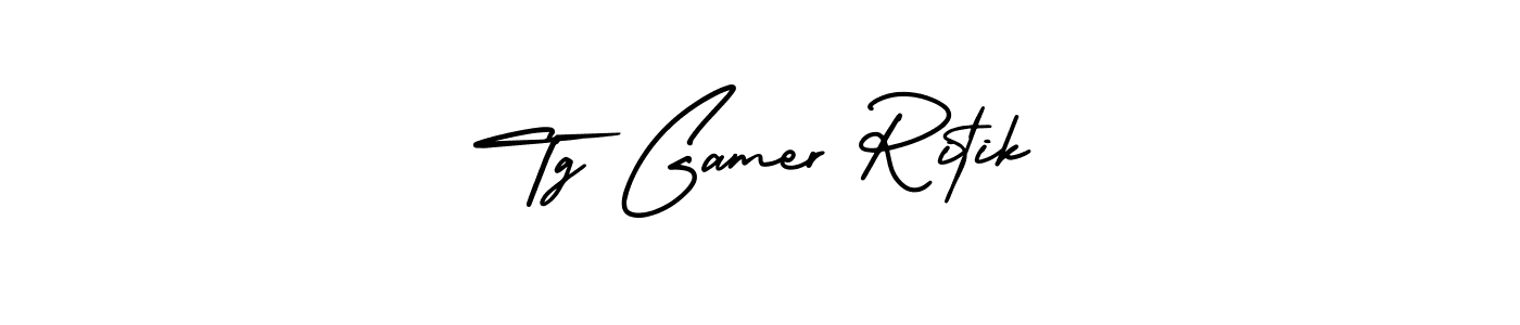The best way (AmerikaSignatureDemo-Regular) to make a short signature is to pick only two or three words in your name. The name Tg Gamer Ritik include a total of six letters. For converting this name. Tg Gamer Ritik signature style 3 images and pictures png