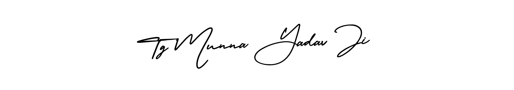 if you are searching for the best signature style for your name Tg Munna Yadav Ji. so please give up your signature search. here we have designed multiple signature styles  using AmerikaSignatureDemo-Regular. Tg Munna Yadav Ji signature style 3 images and pictures png