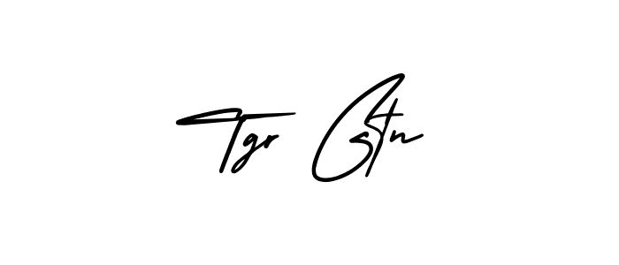 The best way (AmerikaSignatureDemo-Regular) to make a short signature is to pick only two or three words in your name. The name Tgr Gtn include a total of six letters. For converting this name. Tgr Gtn signature style 3 images and pictures png