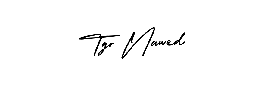 The best way (AmerikaSignatureDemo-Regular) to make a short signature is to pick only two or three words in your name. The name Tgr Nawed include a total of six letters. For converting this name. Tgr Nawed signature style 3 images and pictures png