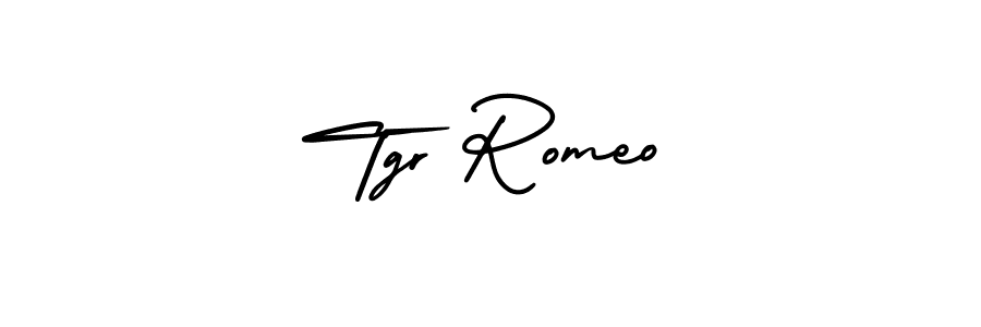 Also You can easily find your signature by using the search form. We will create Tgr Romeo name handwritten signature images for you free of cost using AmerikaSignatureDemo-Regular sign style. Tgr Romeo signature style 3 images and pictures png