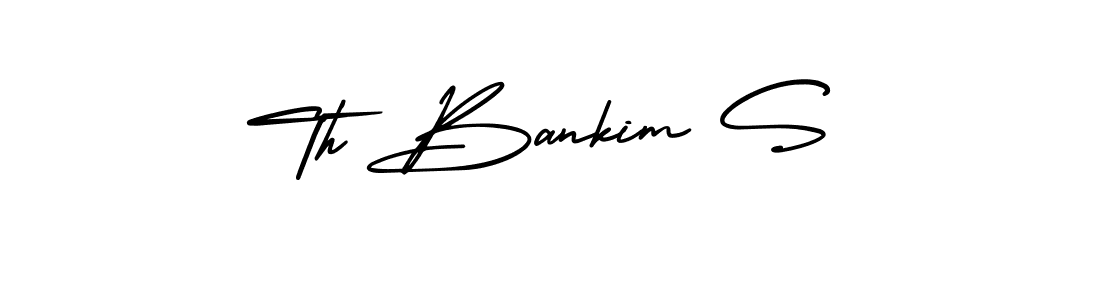 How to Draw Th Bankim S signature style? AmerikaSignatureDemo-Regular is a latest design signature styles for name Th Bankim S. Th Bankim S signature style 3 images and pictures png