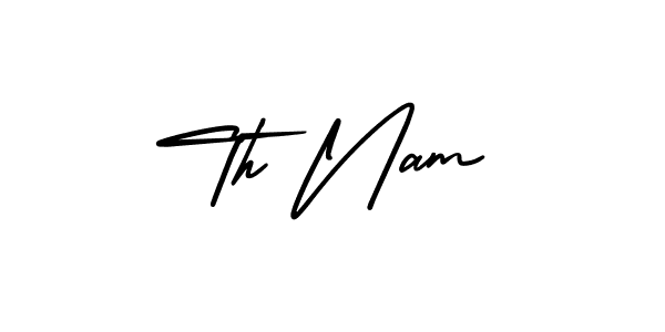 Th Nam stylish signature style. Best Handwritten Sign (AmerikaSignatureDemo-Regular) for my name. Handwritten Signature Collection Ideas for my name Th Nam. Th Nam signature style 3 images and pictures png