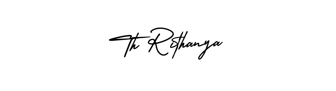 if you are searching for the best signature style for your name Th Rithanya. so please give up your signature search. here we have designed multiple signature styles  using AmerikaSignatureDemo-Regular. Th Rithanya signature style 3 images and pictures png