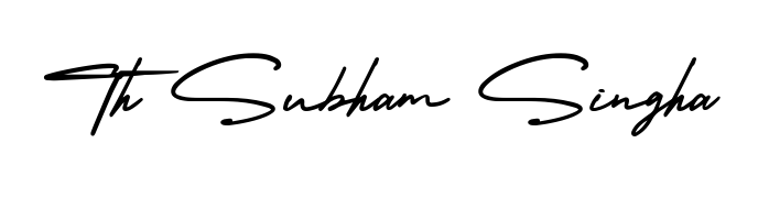 Discover how Th Subham Singha looks in an executive cursive font (AmerikaSignatureDemo-Regular). Perfect for legal documents, invoices, and certificates. Th Subham Singha signature style 3 images and pictures png