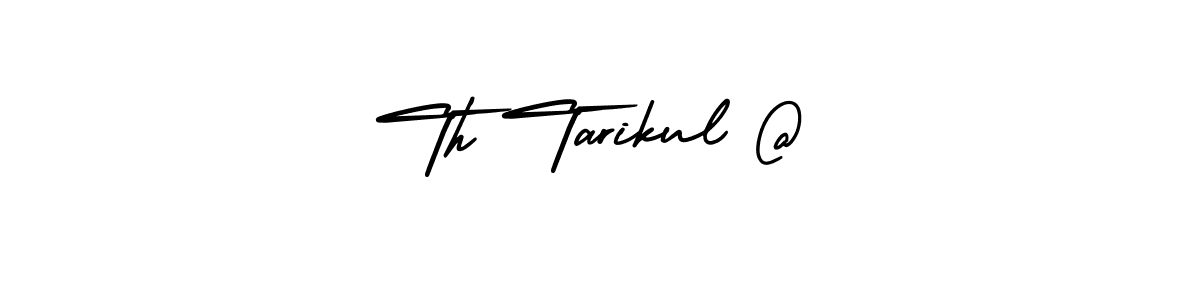 The best way (AmerikaSignatureDemo-Regular) to make a short signature is to pick only two or three words in your name. The name Th Tarikul @ include a total of six letters. For converting this name. Th Tarikul @ signature style 3 images and pictures png