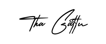 The best way (AmerikaSignatureDemo-Regular) to make a short signature is to pick only two or three words in your name. For converting this name Tha Gattu. Tha Gattu signature style 3 images and pictures png