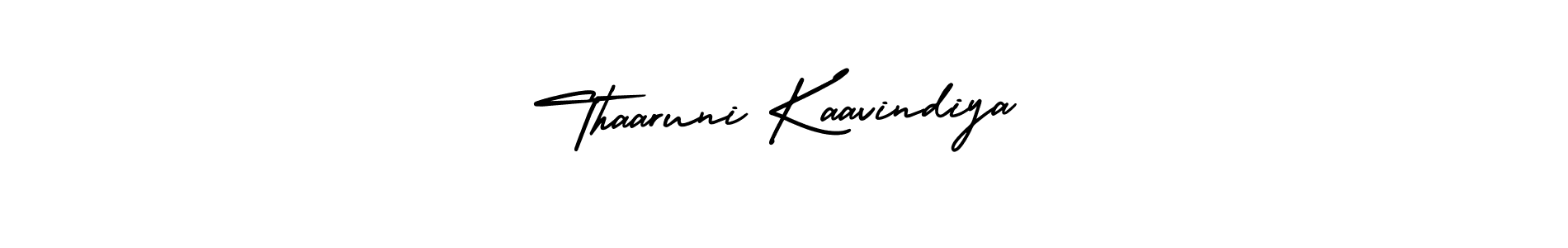 Use a signature maker to create a handwritten signature online. With this signature software, you can design (AmerikaSignatureDemo-Regular) your own signature for name Thaaruni Kaavindiya. Thaaruni Kaavindiya signature style 3 images and pictures png