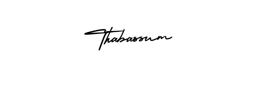 Thabassum stylish signature style. Best Handwritten Sign (AmerikaSignatureDemo-Regular) for my name. Handwritten Signature Collection Ideas for my name Thabassum. Thabassum signature style 3 images and pictures png