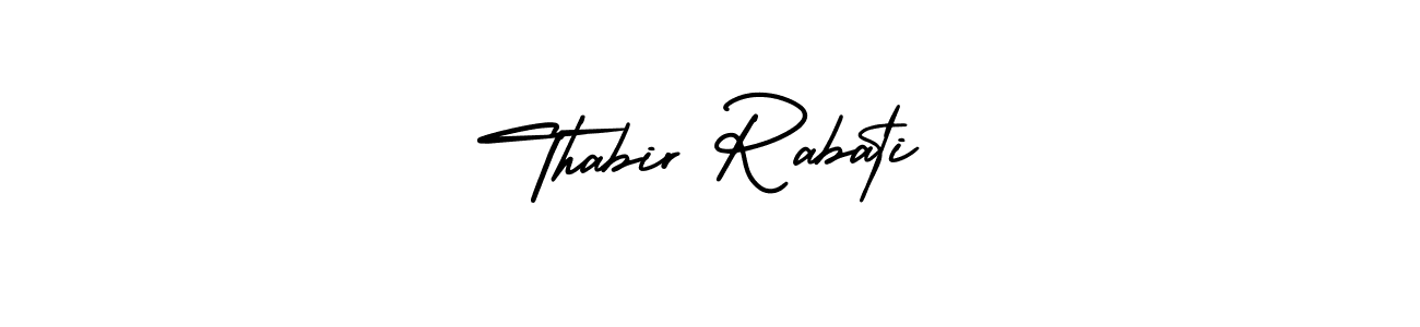 It looks lik you need a new signature style for name Thabir Rabati. Design unique handwritten (AmerikaSignatureDemo-Regular) signature with our free signature maker in just a few clicks. Thabir Rabati signature style 3 images and pictures png