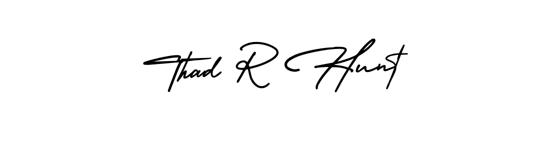 Create a beautiful signature design for name Thad R Hunt. With this signature (AmerikaSignatureDemo-Regular) fonts, you can make a handwritten signature for free. Thad R Hunt signature style 3 images and pictures png