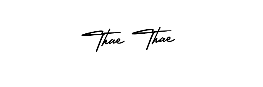 You should practise on your own different ways (AmerikaSignatureDemo-Regular) to write your name (Thae Thae) in signature. don't let someone else do it for you. Thae Thae signature style 3 images and pictures png