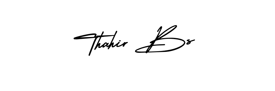 Use a signature maker to create a handwritten signature online. With this signature software, you can design (AmerikaSignatureDemo-Regular) your own signature for name Thahir Bs. Thahir Bs signature style 3 images and pictures png