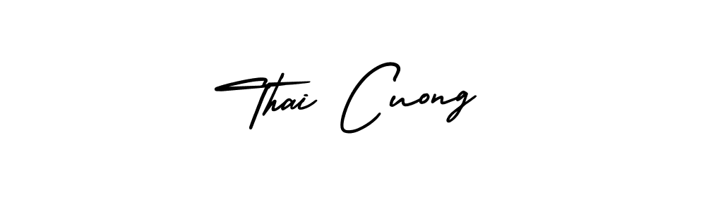 Use a signature maker to create a handwritten signature online. With this signature software, you can design (AmerikaSignatureDemo-Regular) your own signature for name Thai Cuong. Thai Cuong signature style 3 images and pictures png