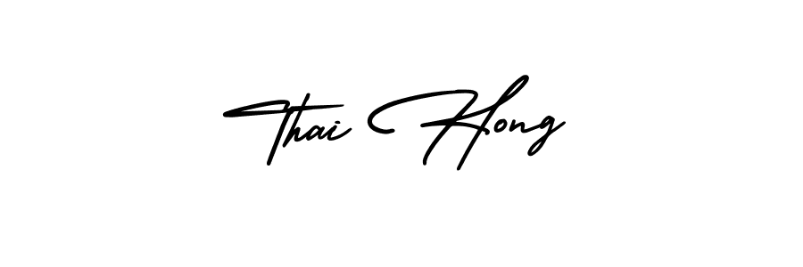 You should practise on your own different ways (AmerikaSignatureDemo-Regular) to write your name (Thai Hong) in signature. don't let someone else do it for you. Thai Hong signature style 3 images and pictures png