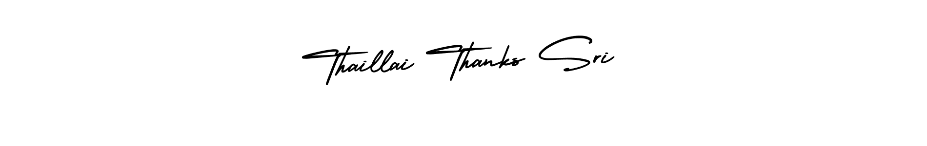 The best way (AmerikaSignatureDemo-Regular) to make a short signature is to pick only two or three words in your name. The name Thaillai Thanks Sri include a total of six letters. For converting this name. Thaillai Thanks Sri signature style 3 images and pictures png