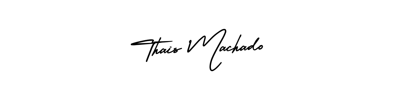 This is the best signature style for the Thais Machado name. Also you like these signature font (AmerikaSignatureDemo-Regular). Mix name signature. Thais Machado signature style 3 images and pictures png