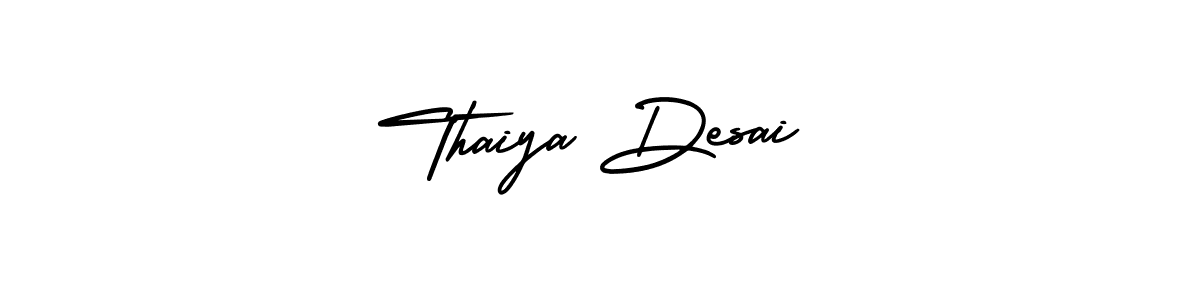 AmerikaSignatureDemo-Regular is a professional signature style that is perfect for those who want to add a touch of class to their signature. It is also a great choice for those who want to make their signature more unique. Get Thaiya Desai name to fancy signature for free. Thaiya Desai signature style 3 images and pictures png