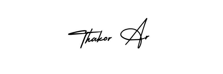 Create a beautiful signature design for name Thakor Ar. With this signature (AmerikaSignatureDemo-Regular) fonts, you can make a handwritten signature for free. Thakor Ar signature style 3 images and pictures png