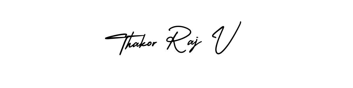 It looks lik you need a new signature style for name Thakor Raj V. Design unique handwritten (AmerikaSignatureDemo-Regular) signature with our free signature maker in just a few clicks. Thakor Raj V signature style 3 images and pictures png