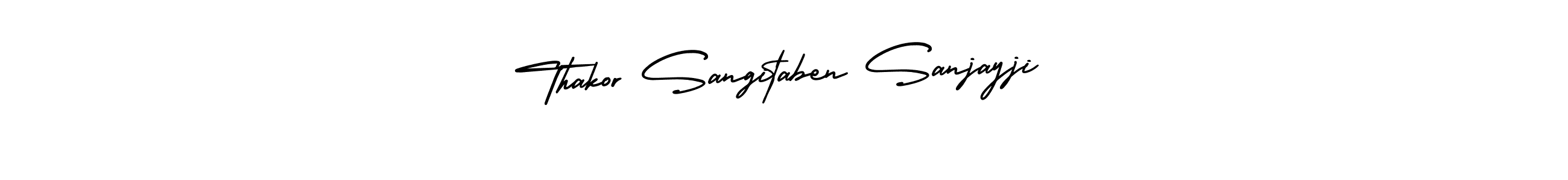 How to Draw Thakor Sangitaben Sanjayji signature style? AmerikaSignatureDemo-Regular is a latest design signature styles for name Thakor Sangitaben Sanjayji. Thakor Sangitaben Sanjayji signature style 3 images and pictures png