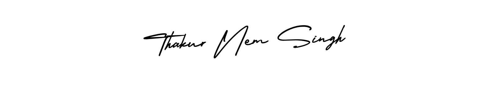 Thakur Nem Singh stylish signature style. Best Handwritten Sign (AmerikaSignatureDemo-Regular) for my name. Handwritten Signature Collection Ideas for my name Thakur Nem Singh. Thakur Nem Singh signature style 3 images and pictures png