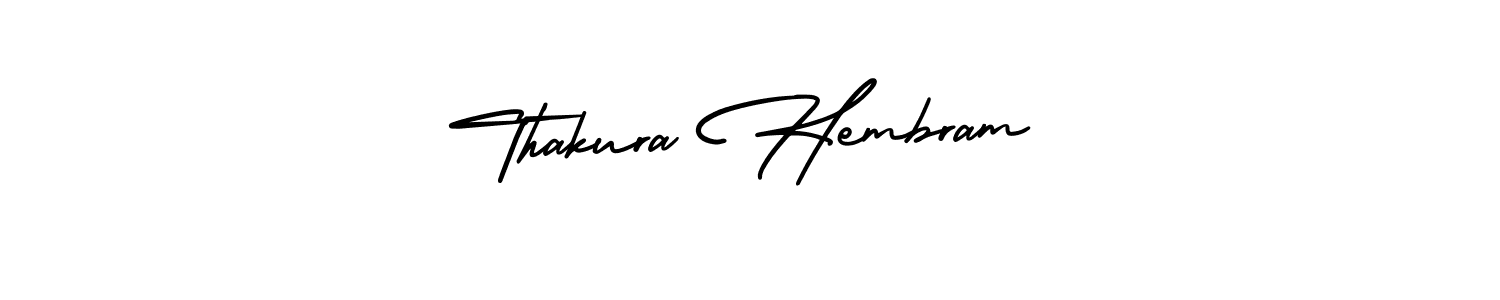 Thakura Hembram stylish signature style. Best Handwritten Sign (AmerikaSignatureDemo-Regular) for my name. Handwritten Signature Collection Ideas for my name Thakura Hembram. Thakura Hembram signature style 3 images and pictures png