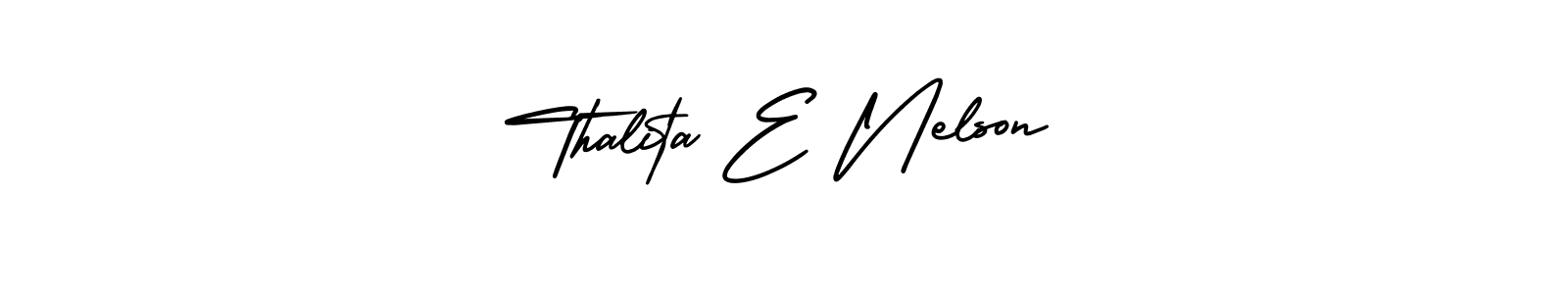 It looks lik you need a new signature style for name Thalita E Nelson. Design unique handwritten (AmerikaSignatureDemo-Regular) signature with our free signature maker in just a few clicks. Thalita E Nelson signature style 3 images and pictures png