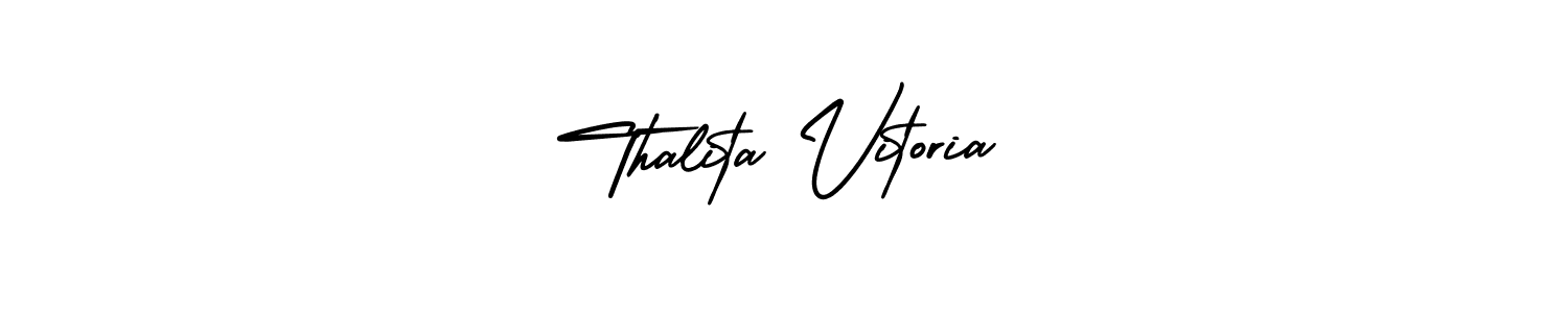 It looks lik you need a new signature style for name Thalita Vitoria. Design unique handwritten (AmerikaSignatureDemo-Regular) signature with our free signature maker in just a few clicks. Thalita Vitoria signature style 3 images and pictures png