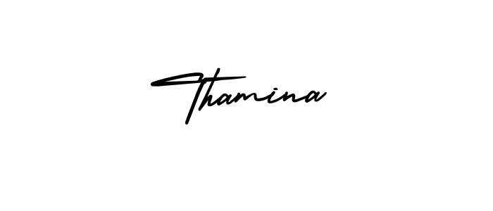 Create a beautiful signature design for name Thamina. With this signature (AmerikaSignatureDemo-Regular) fonts, you can make a handwritten signature for free. Thamina signature style 3 images and pictures png