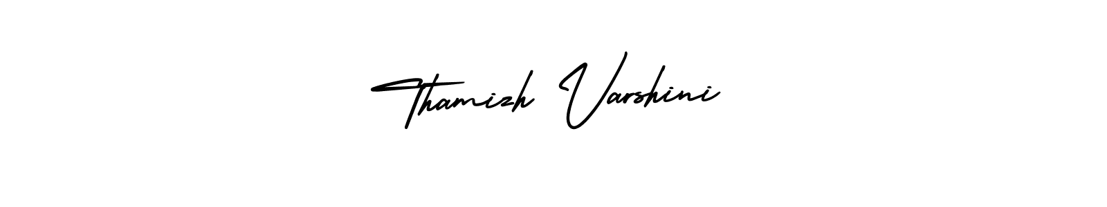 AmerikaSignatureDemo-Regular is a professional signature style that is perfect for those who want to add a touch of class to their signature. It is also a great choice for those who want to make their signature more unique. Get Thamizh Varshini name to fancy signature for free. Thamizh Varshini signature style 3 images and pictures png