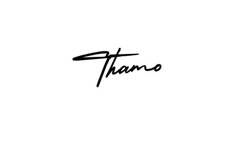 It looks lik you need a new signature style for name Thamo. Design unique handwritten (AmerikaSignatureDemo-Regular) signature with our free signature maker in just a few clicks. Thamo signature style 3 images and pictures png