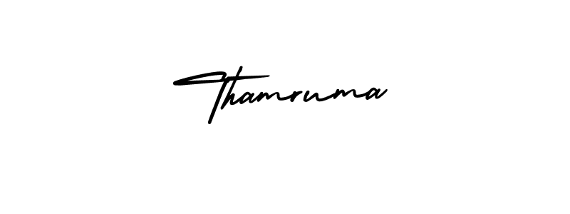 This is the best signature style for the Thamruma name. Also you like these signature font (AmerikaSignatureDemo-Regular). Mix name signature. Thamruma signature style 3 images and pictures png