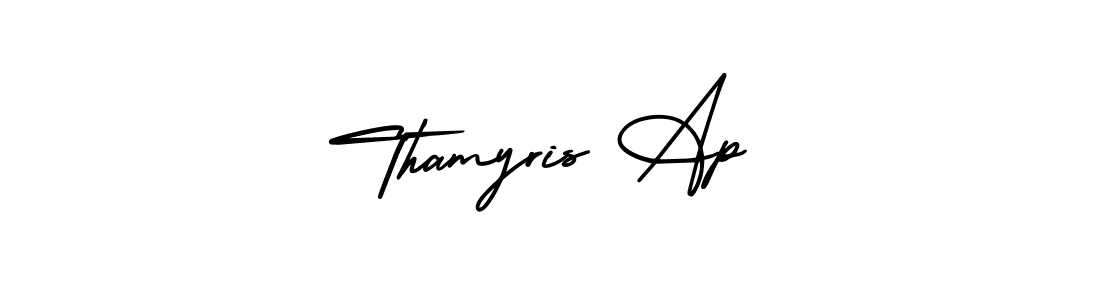 Thamyris Ap stylish signature style. Best Handwritten Sign (AmerikaSignatureDemo-Regular) for my name. Handwritten Signature Collection Ideas for my name Thamyris Ap. Thamyris Ap signature style 3 images and pictures png