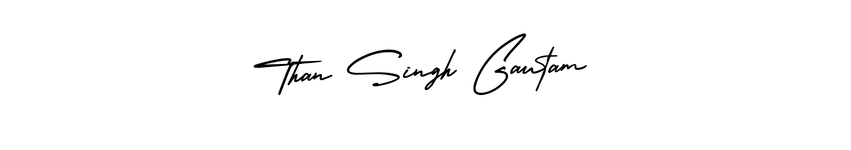 How to make Than Singh Gautam name signature. Use AmerikaSignatureDemo-Regular style for creating short signs online. This is the latest handwritten sign. Than Singh Gautam signature style 3 images and pictures png