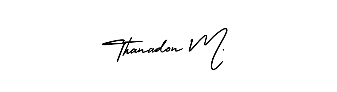 It looks lik you need a new signature style for name Thanadon M.. Design unique handwritten (AmerikaSignatureDemo-Regular) signature with our free signature maker in just a few clicks. Thanadon M. signature style 3 images and pictures png