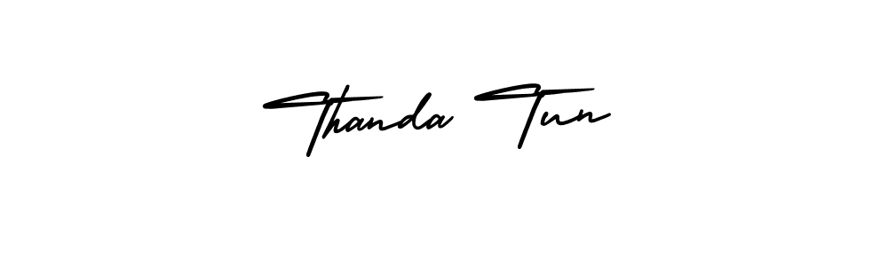 Make a beautiful signature design for name Thanda Tun. With this signature (AmerikaSignatureDemo-Regular) style, you can create a handwritten signature for free. Thanda Tun signature style 3 images and pictures png