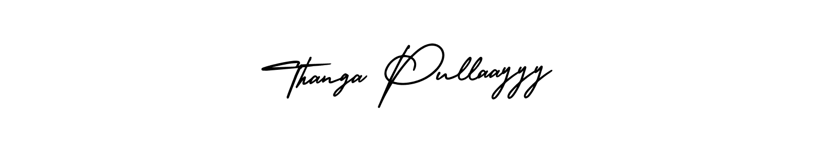 You should practise on your own different ways (AmerikaSignatureDemo-Regular) to write your name (Thanga Pullaayyy) in signature. don't let someone else do it for you. Thanga Pullaayyy signature style 3 images and pictures png
